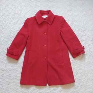Liz Claiborne Women's Red Pea Coat with Button Front